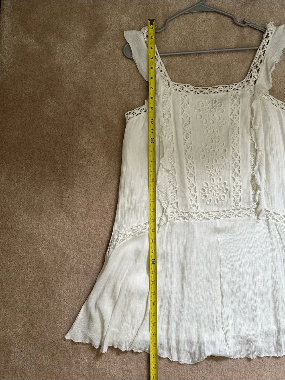 Free People Women’s White Crochet Trim Dress